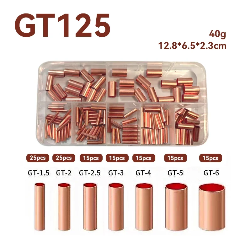 125/250/578-teiliges Kabelhülsen-Set, Kupfer-Crimp-Stecker, Kupfer-Verbindungsrohr-Klemme. Verbinden und schützen Sie die Verbindung