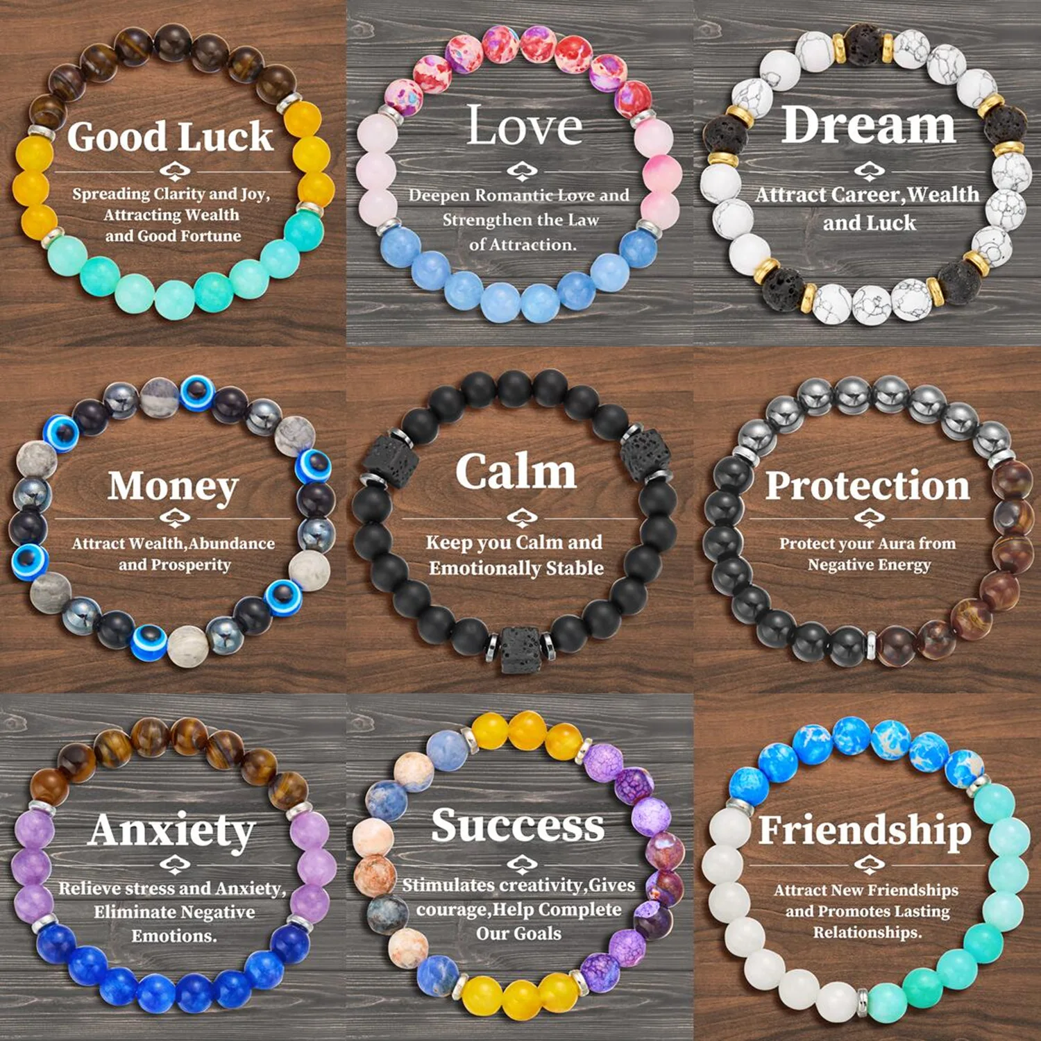 Natural Stone Symbolic Bracelets Women Men Good Luck Energy Protection 7 Chakra Meditation Bracelet Friendship Jewelry Gift