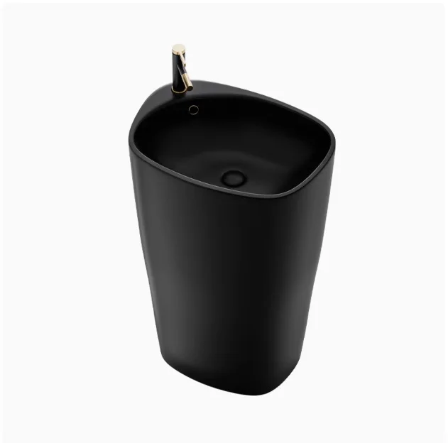 

YJQ bathroom floor-to-ceiling integrated washbasin wash basin small apartment balcony ceramic pillar basin
