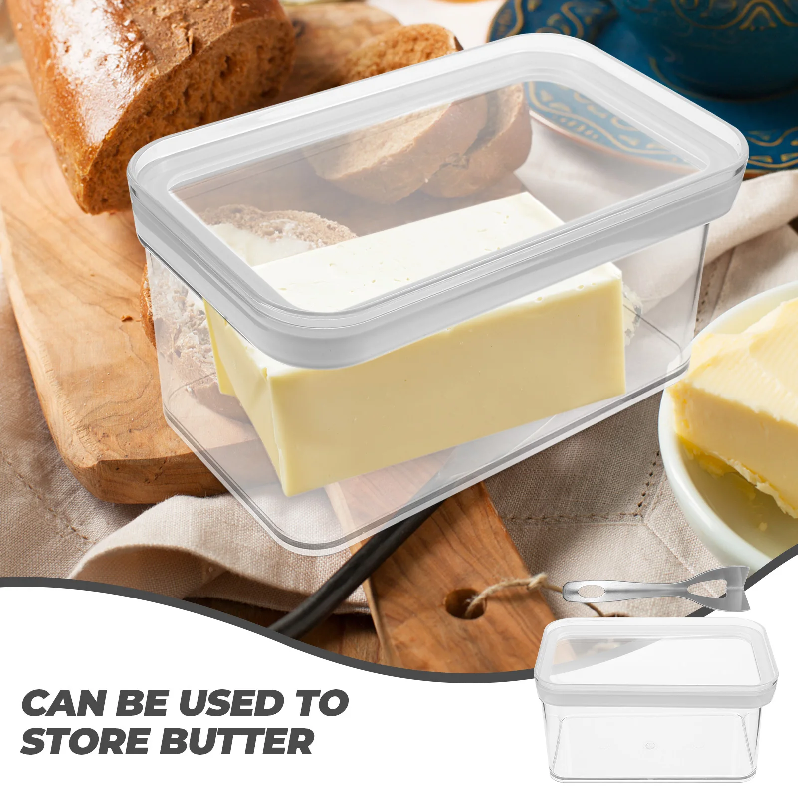 Set Portaburro con Accesso Conveniente, Utensile da Taglio Incluso, Materiale Sicuro, Contenitore per Burro e Formaggi