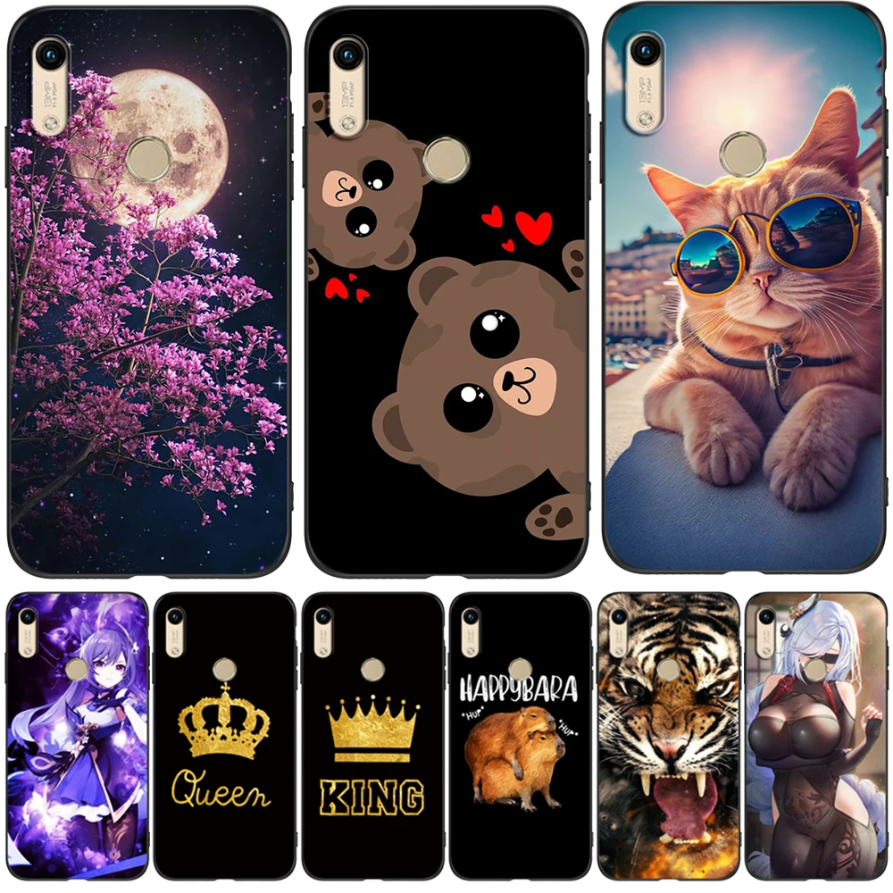 For Honor 8A Case For huawei Honor 8A prime Case Cover On Honor 8A JAT-LX1 8 A Phone Case black tpu case cute bear girl