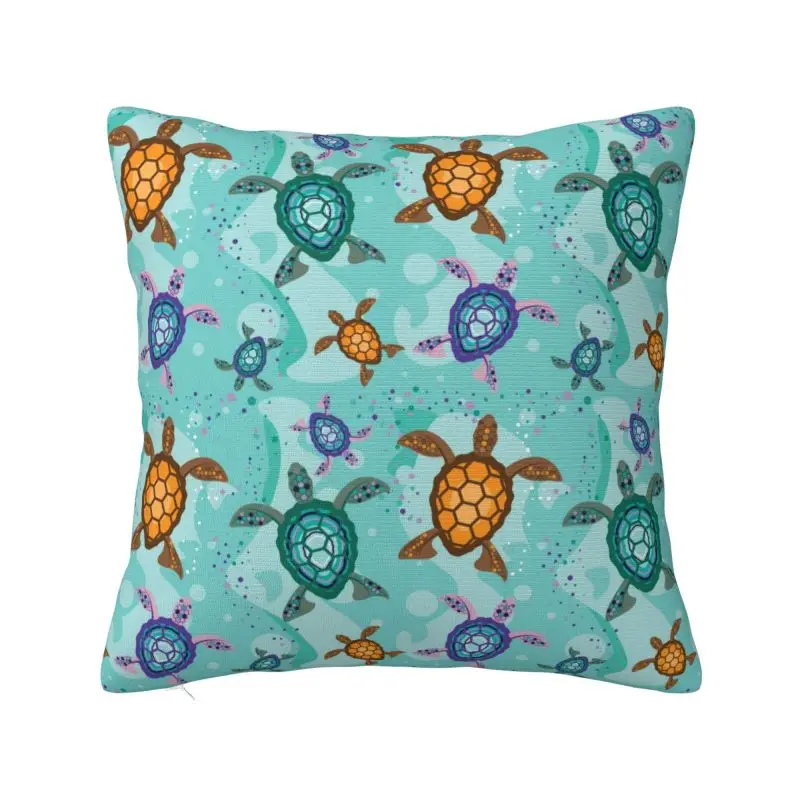 

Custom Ocean Sea Turtle Cushion Cover 45x45 Cm Soft Polyester Throw Pillow Case For Sofa Chair Decoration Bedding Pillowslip