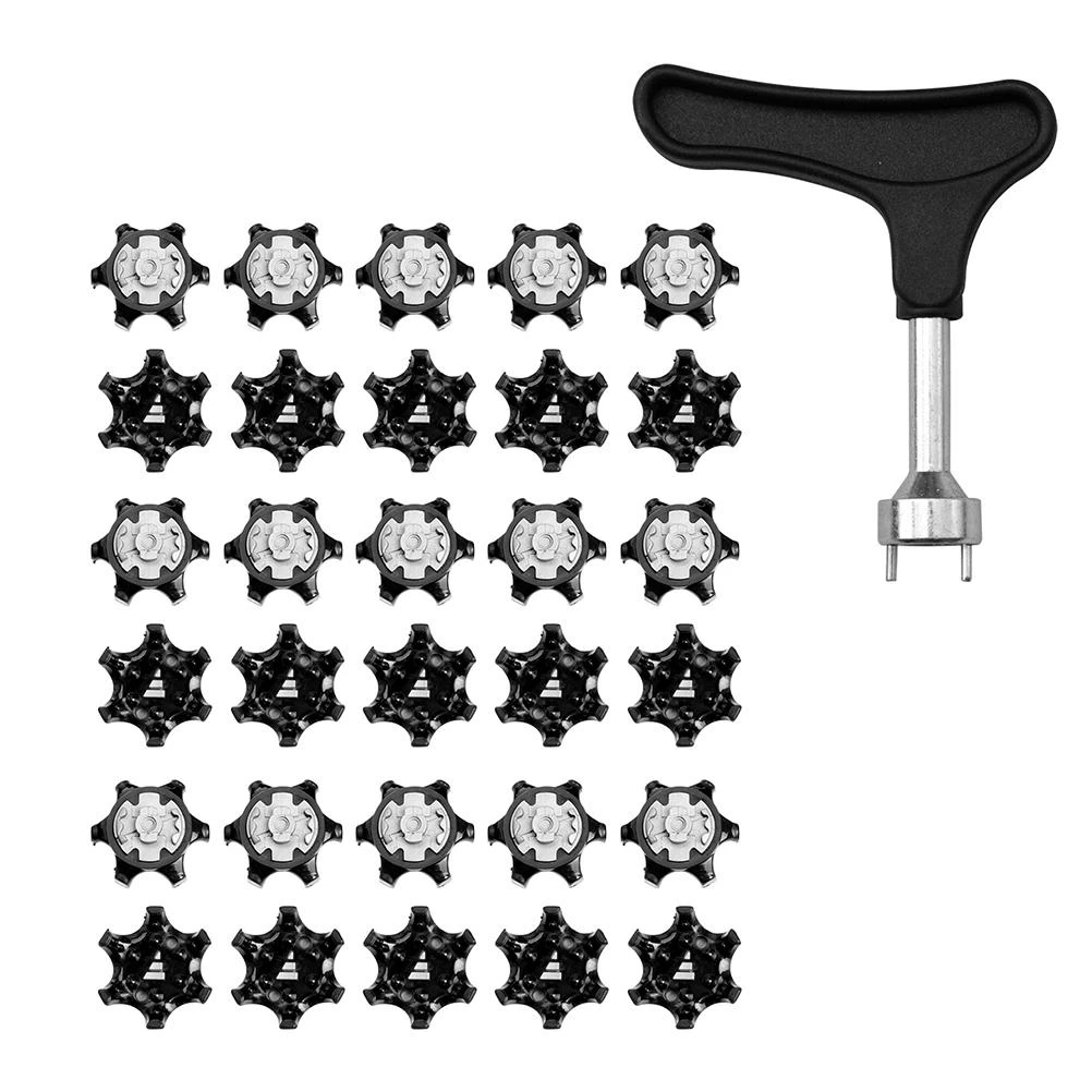 [Yuexinghui] 30 golf shoe spikes, one-word clip spikes with spike opener, movable spike golf shoe spike turner