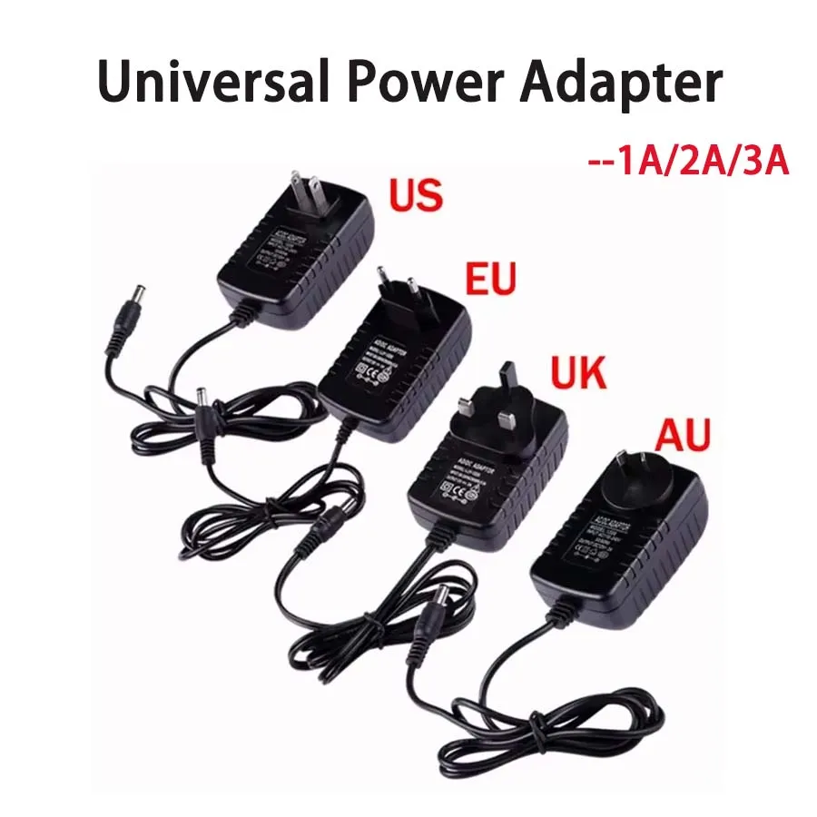 12 Volt Power Supply Transformer AC110-240V To DC 12V 1A 2A 3A Universal Power Adapter EU US UK AU Plug Transformer LED Driver