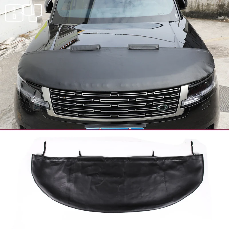 

Leather Black For Range Rover Vogue 2023+ Car Hood Cover Sand Block Stone Deflector Hood Protection Set Car Exterior Accessories