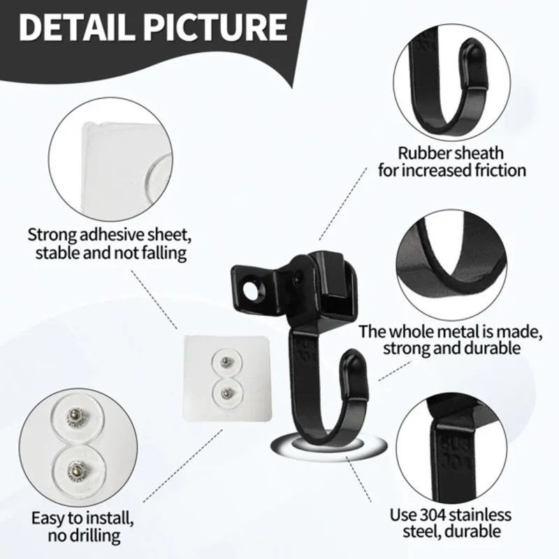 

Stainless Steel Dual-purpose Movable Side-mounted Top-loading Hook For Bathroom And Kitchen Load-bearing Hook High Flexibility