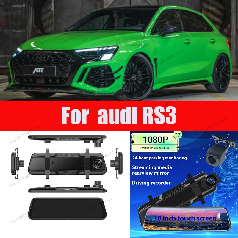 

For audi RS3 4K WIFI GPS Car Dvr Mirror Dash Cam Dual Lens Dashcam Drive Recorder Stream RearView Mirror IPS Screen Camera