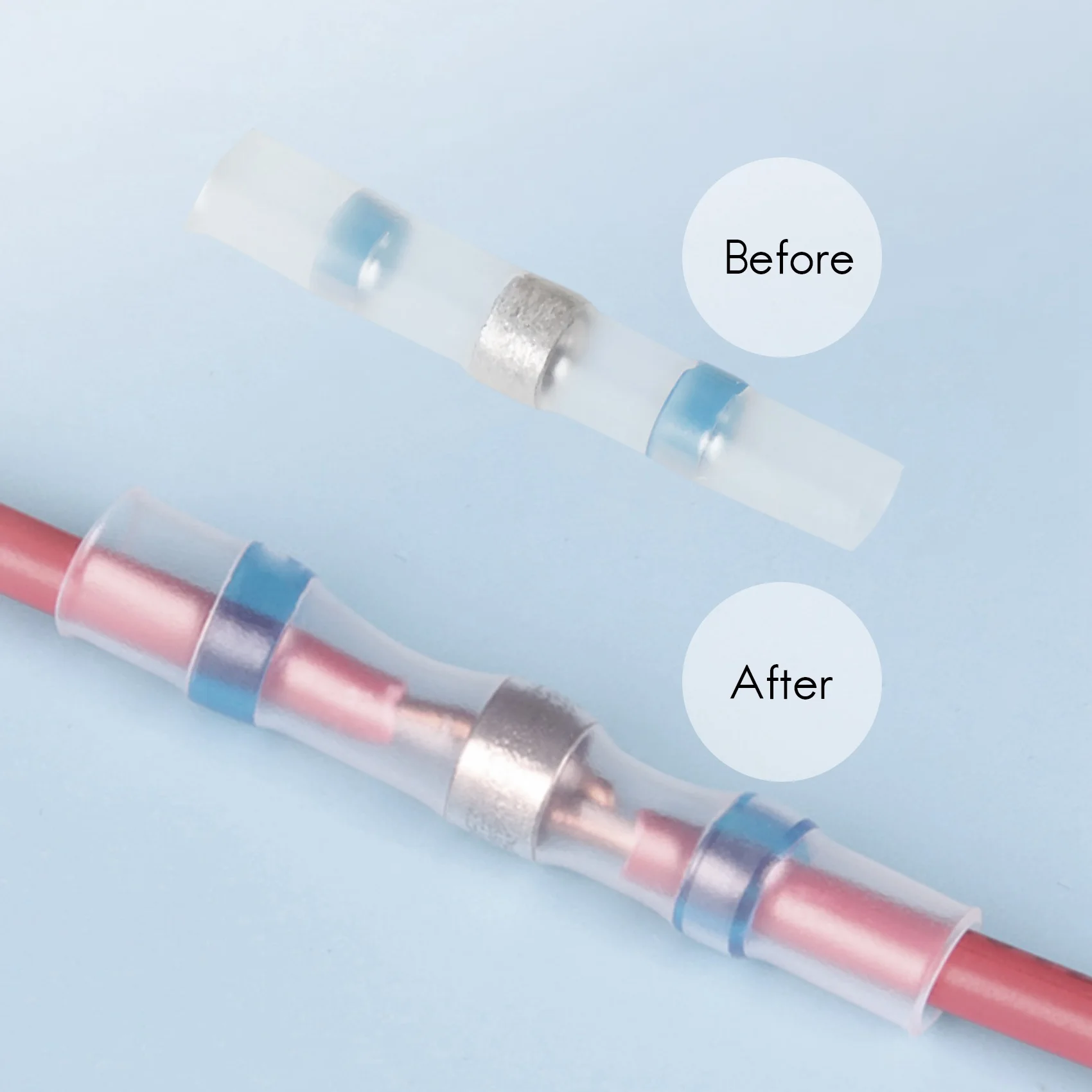 ชุดขั้วต่อสายไฟแบบซีล50ชิ้นขั้วต่อแบบก้นหดด้วยความร้อน