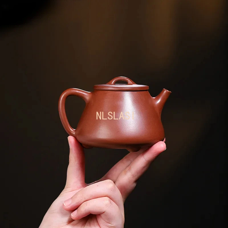 190ml Elegant Yixing Purple Clay Teapots Handmade High Stone Spoon Pot Raw Ore Mud Tea Maker Kettle Chinese Zisha Tea Set Craft