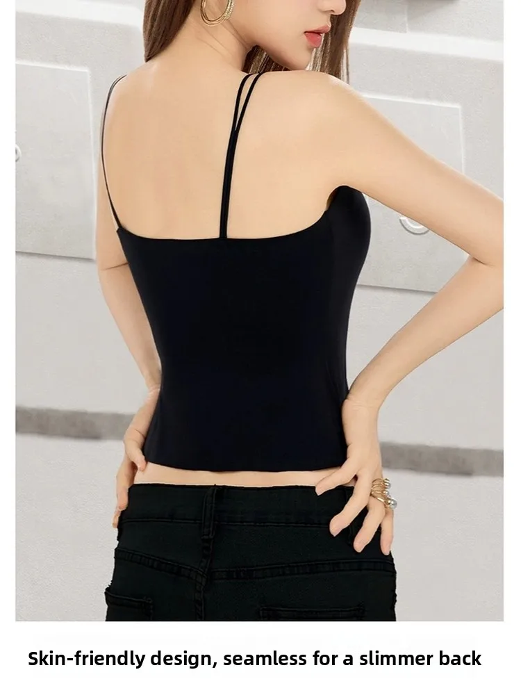 パールストラップ Fce 裏地付きインテイテッド レディース ベスト 下着 胸パッド付き 暖かいインナーウェア トップス 秋冬用