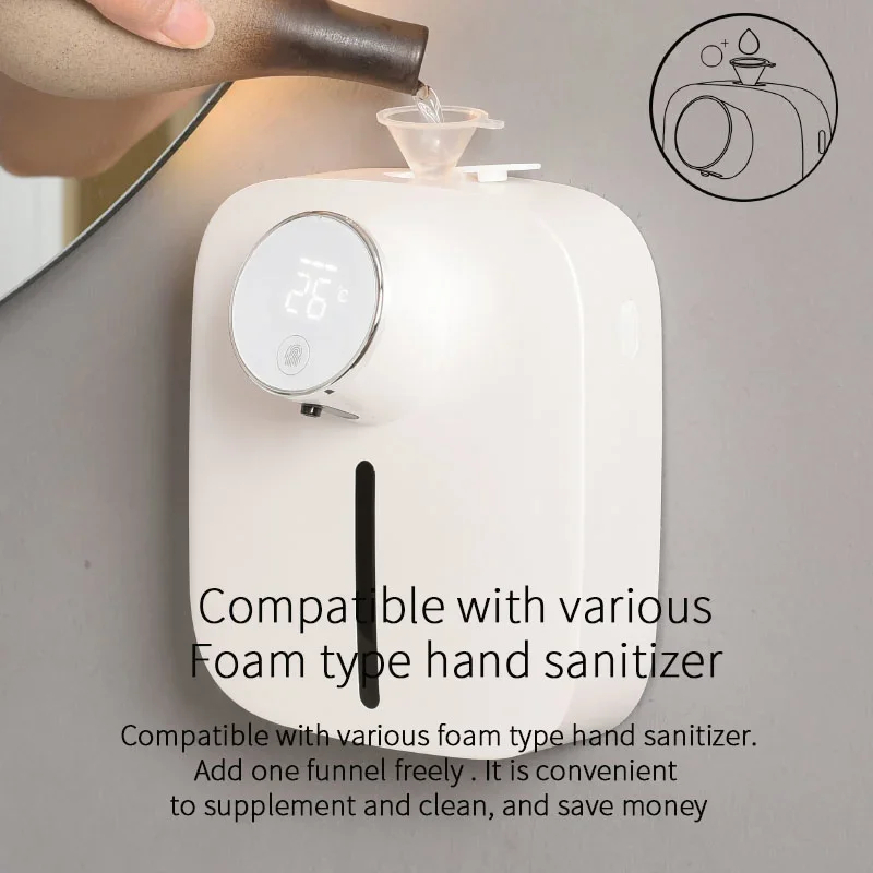 2021 Automatic Induction Foam Hand Washing Machine Soap Dispener USB Rechargeable LED Display 320ML Clean Foam Machine