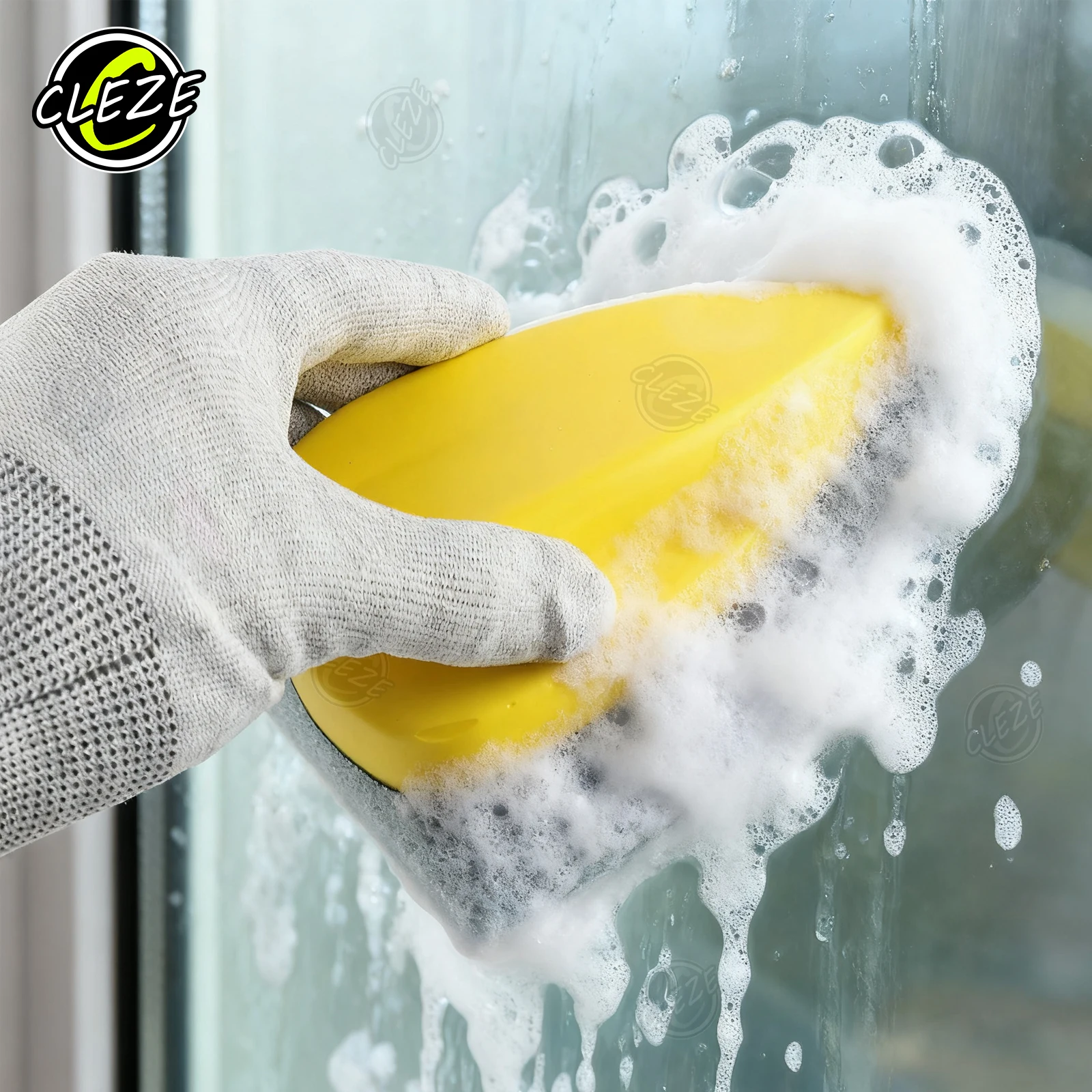 CLEZE Replaceable Detailing Nylon Car Cleaning Pad Window Cleaning Sponge Bathtub Pool Scrub Brush Strong Scouring