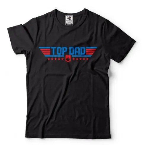 Top Dad Funny Dad Air Pilot Humor Movie Gun Military Force Men T-Shirt