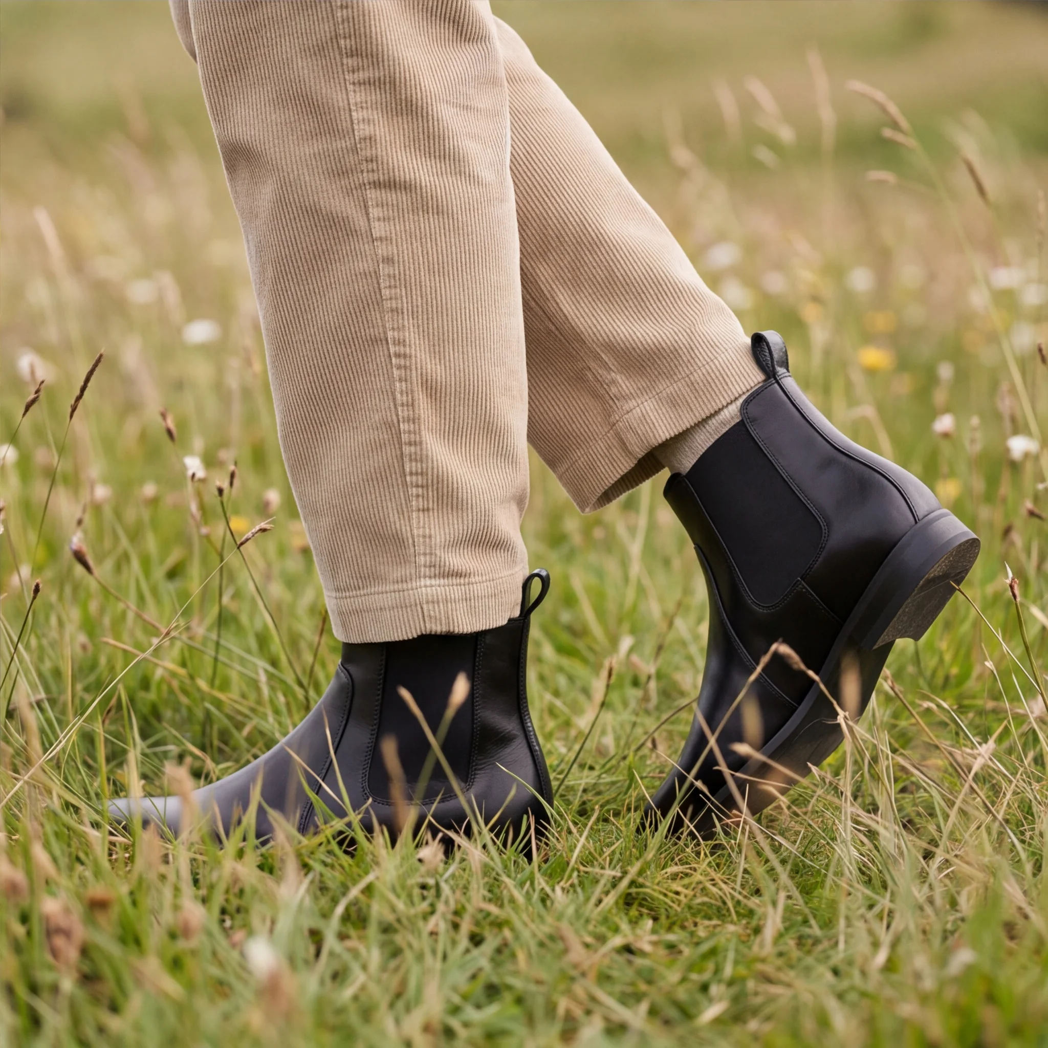 Chelsea-Stiefel für Herren, Knöchelhohe Stiefel, Elastische Seitenstiefel für Männer, Gummisohle, Polyesterfutter – Detail 2