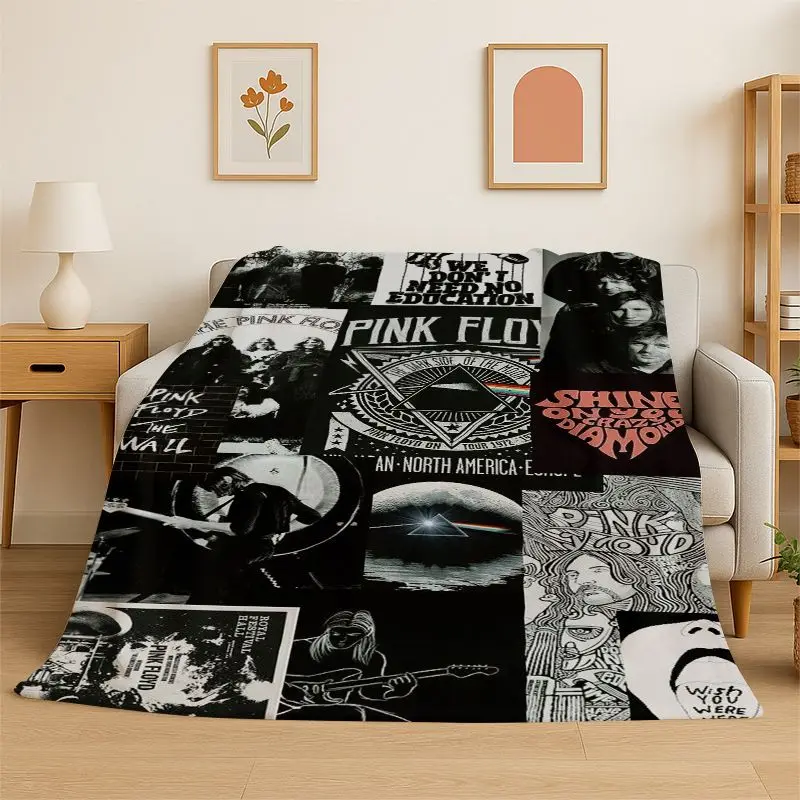 Music Pink F-Floyd Rock Band Soft Flannel Throw Blanket,Warm Cozy Blanket for Bed,Couch,Sofa,Bedroom,Living Room,Travel,Camping
