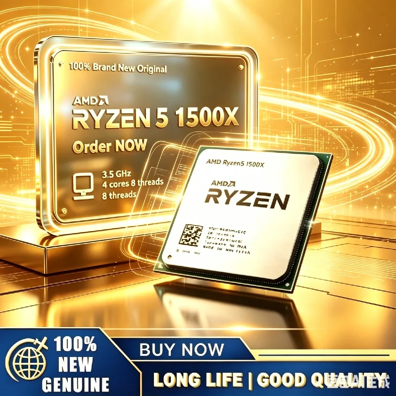 Processeur de bureau AMD Ryzen 5 1500X, marque originale, neuf, AM4, YD150XBBM4GAE, 4 cœurs, 8 threads, 3,5 GHz, 16 Mo de cache L3, 65 W, en stock