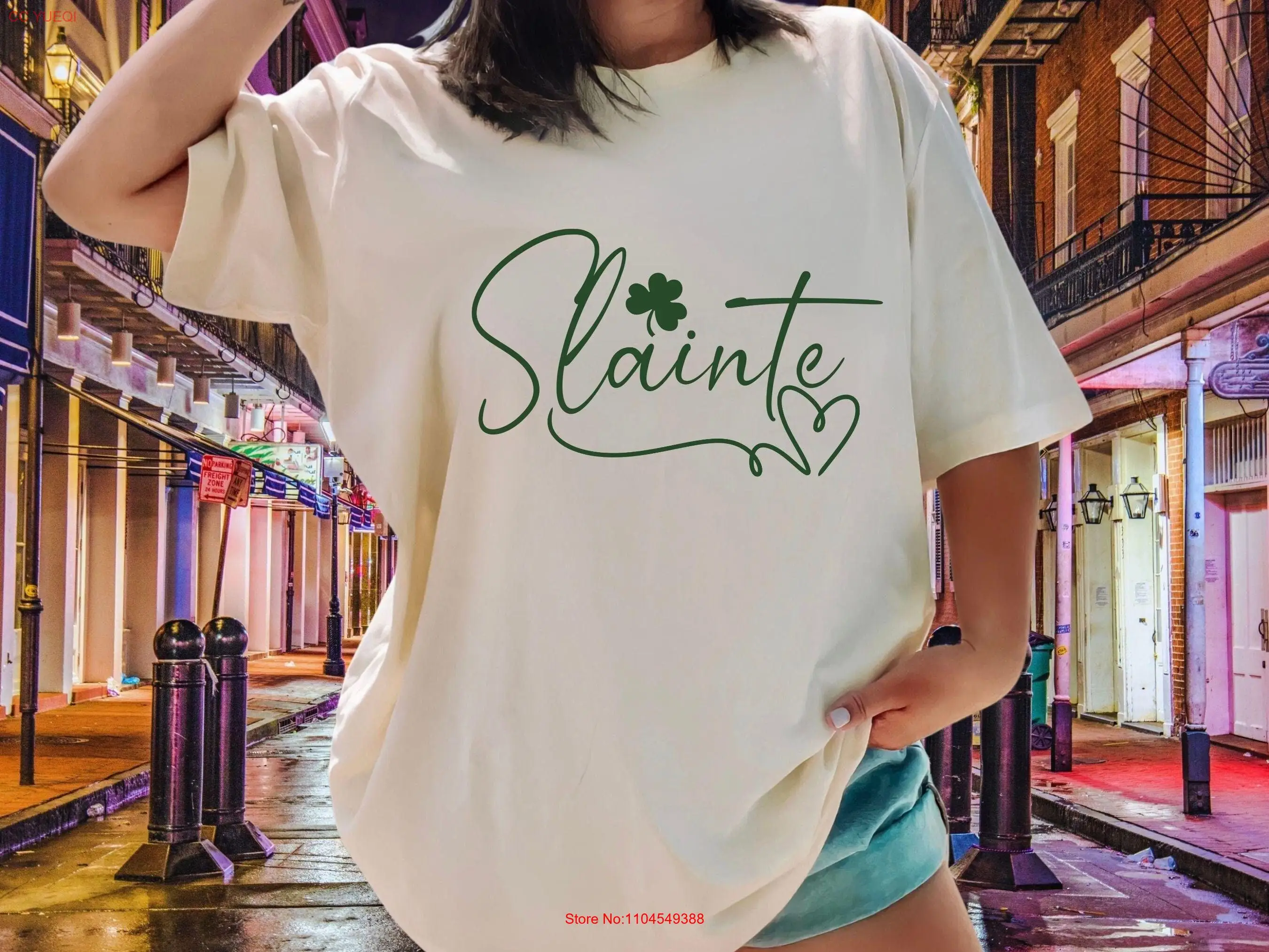 

Womens St Paddys T Shirt Cute Patricks Day Slainte Lucky Clover Irish Shamrock long or short sleeves