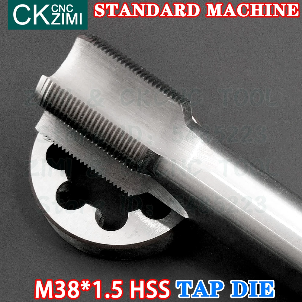 M38*1.5 M38x1.5 Straight Handle Standard Machine Die Tap Right High Speed Steel Wire Tapping Drill Round Die Metal Tap Die Set