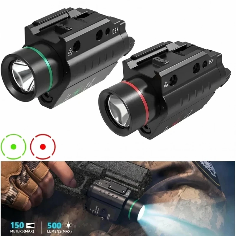 

Tactical LED Flashlight 500LM SBAL-PL Gun Light Combo Red Green Dot Sight Strobe for Glock Taurus 20mm Rail For Outdoor Hunting