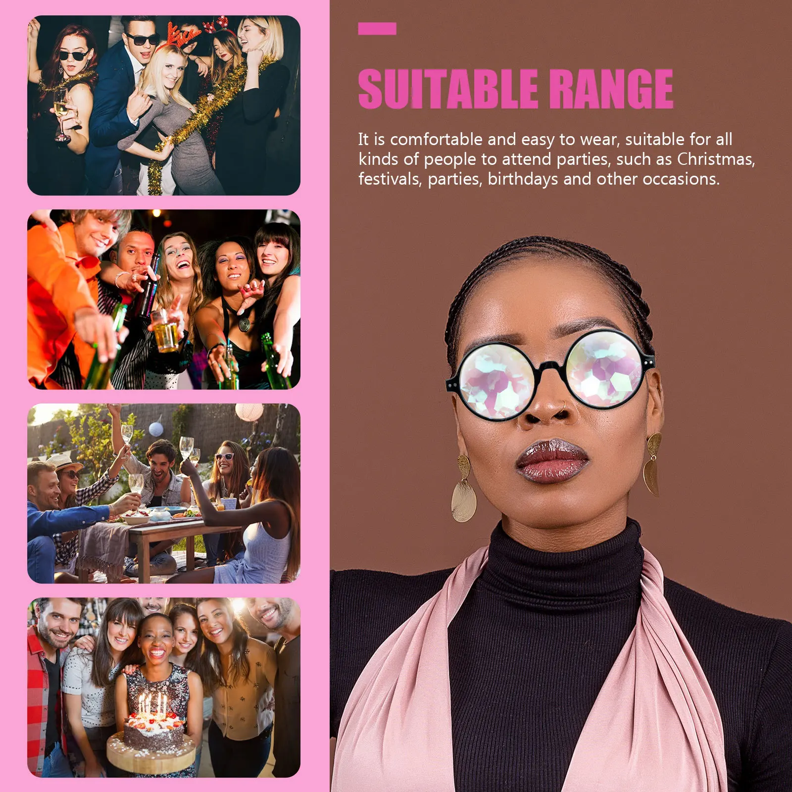 نظارات المشكال للحفلات بتصميم ممتع مقاوم للاهتراء لمهرجان الكبار صور الدعامة أداء المسرح للديكور #2