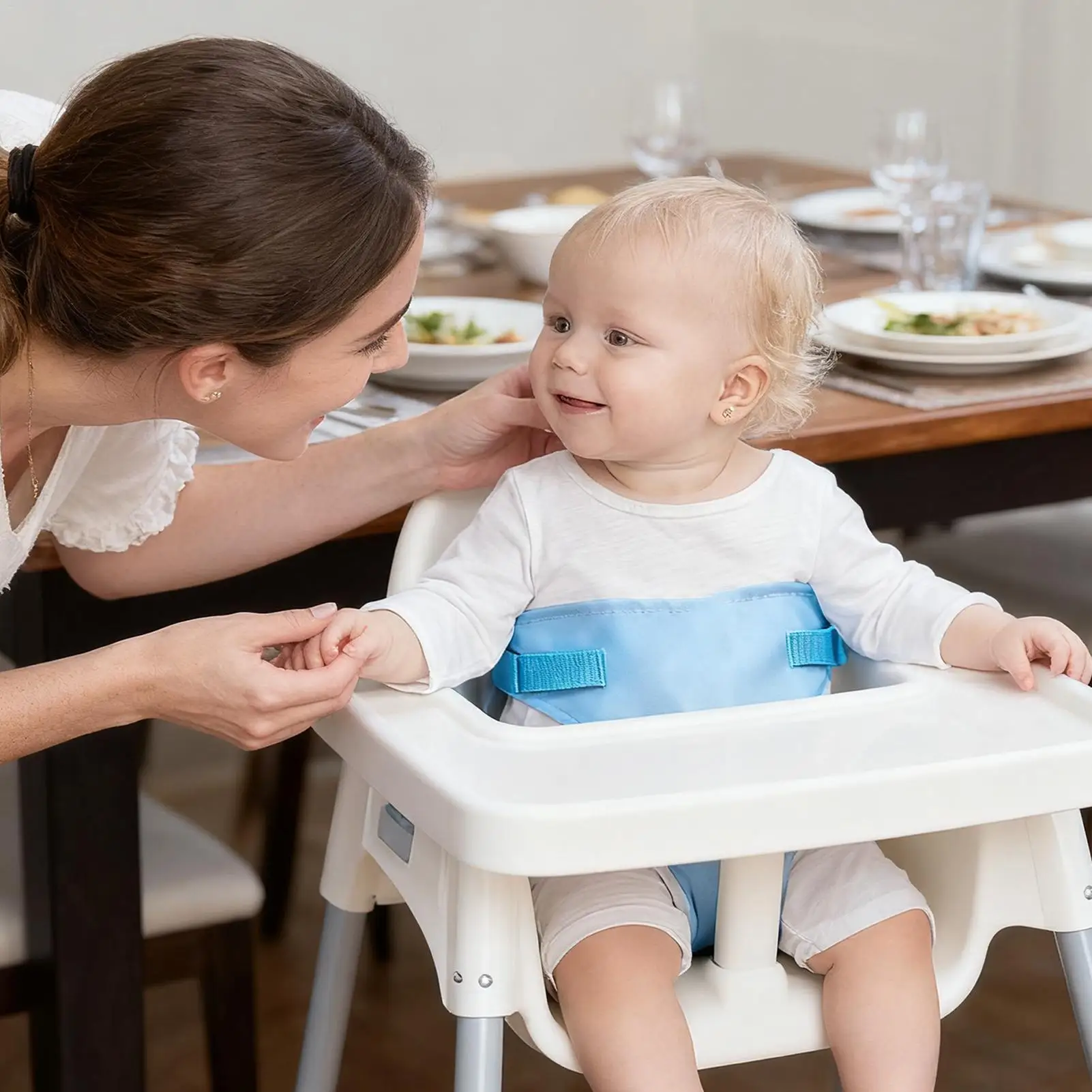 Arnés de bebé para silla alta, arnés elevador para bebé, cinturón, cubierta de refuerzo portátil para comedor, compras, restaurante, carrito, escritorio, hogar