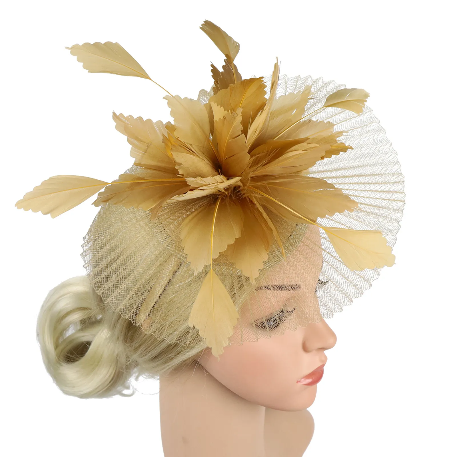 

Элегантные шляпки-фасцинаторы для женщин: сетчатые головные уборы с перьями, для свадеб, вечеринок, чаепитий, с фатой, повязка на голову, реквизит для фотосессий, подарок