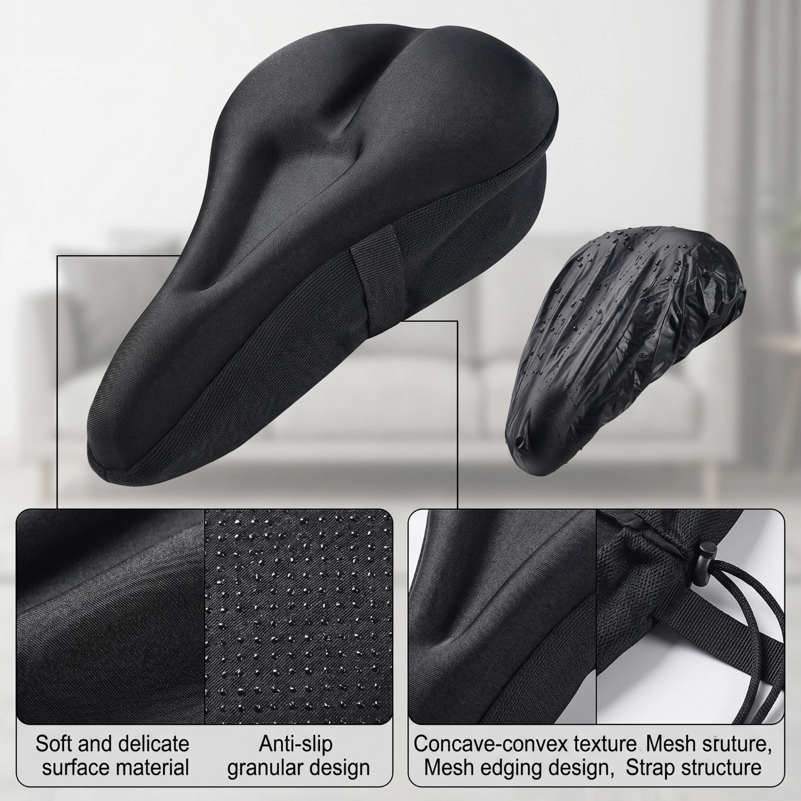Cycle Seat Cushion Compatible - Cycling Commute Rain recension och pris