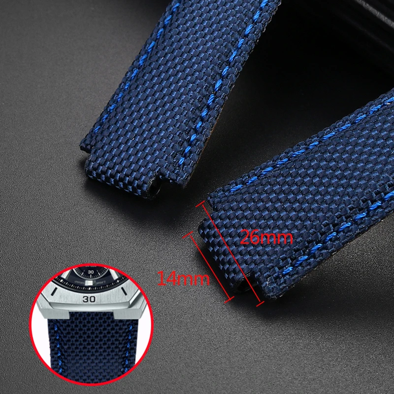 New Nylon Canvas Leather Bottom Watchband For Casio Edifice Series GST-B400 EFB-680 ECB-10D Watch Band Silicone Strap Bracelet