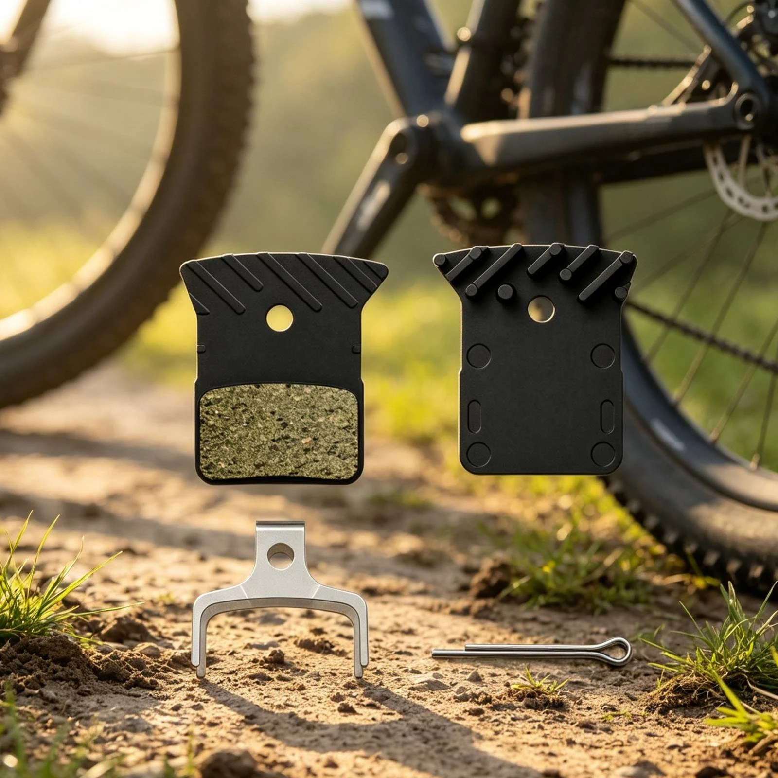 Cycle Brake Pads with Spring Strong Rebound Bike Brake Pads with Pin Hardware Quick Reset High-Performance for Cyclists