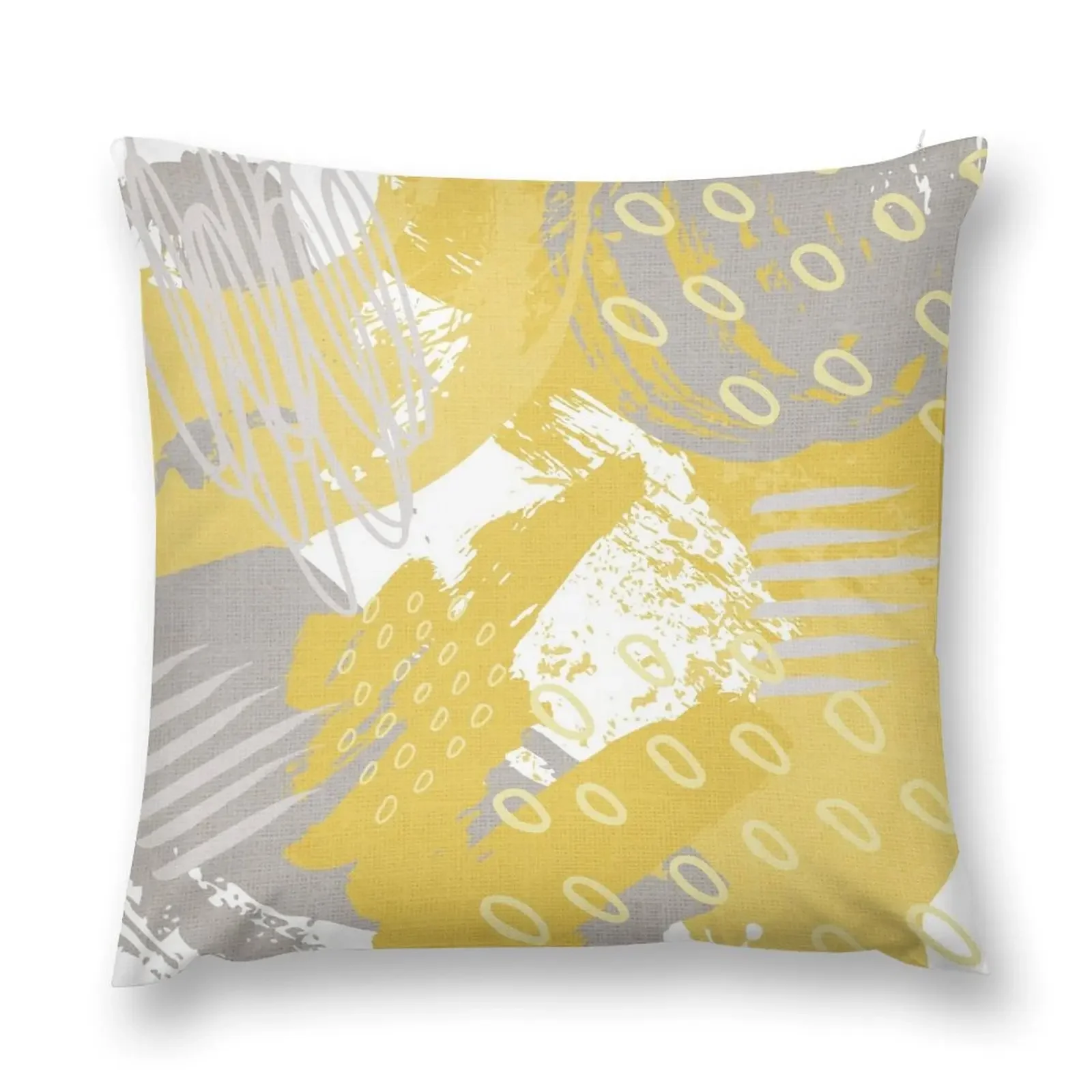 

Contemporary Abstract Design in Warm Ochre and Cool Grey Throw Pillow luxury throw pillow covers Sofa Cushions pillow