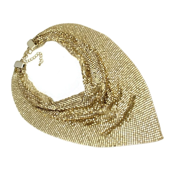 Woman Sequins Collar for Prom Party Church Summer Travel Breathable Collar with Sequins Wedding Supplies DXAA