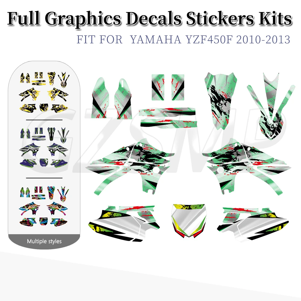 

Motorcycle Graphics Kit Stickers Decals Background Fit for Yamaha YZ450F YZF 450F 2010 2011 2012 2013
