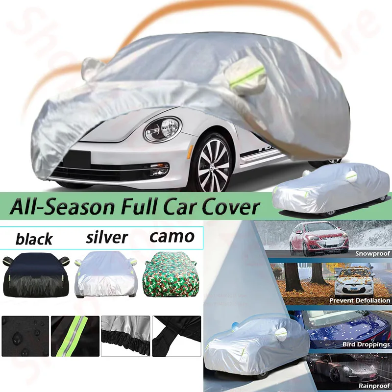 

Car Covers for 1998-2023 Volkswagen New Beetle Bug Sedan 2-Door All Weather Protection Rainproof Dustproof and UV Proof