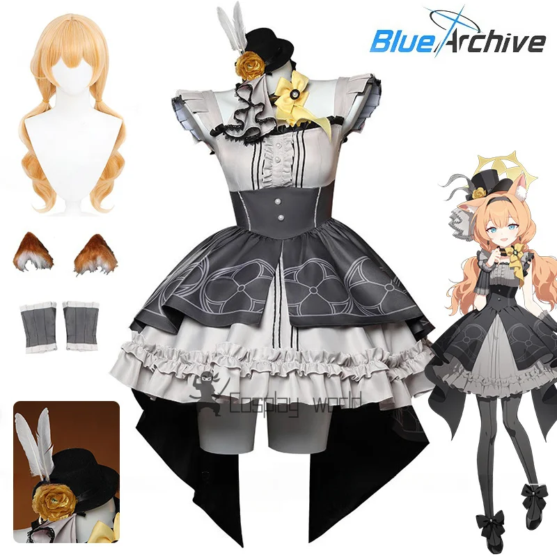 

Игра Синий Архив Iochi Mari Косплей Костюм Парик Платье Шляпа Колье Галстук-бабочка Повязка на голову Уши Реквизит Полный комплект для женщин Девочек Хэллоуин