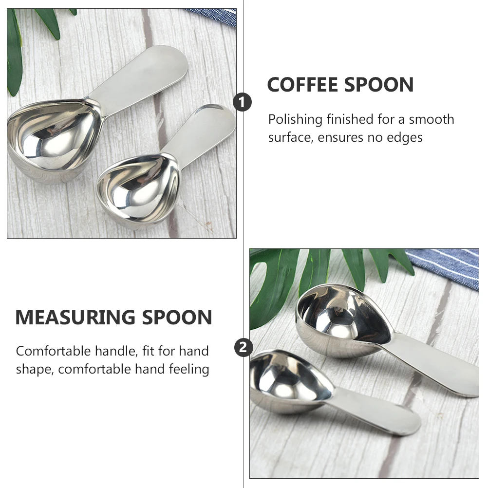

2 Pcs Coffee Spoon Measuring Teaspoon Scoops Liquid Spoons Tool Silver Teaspoons