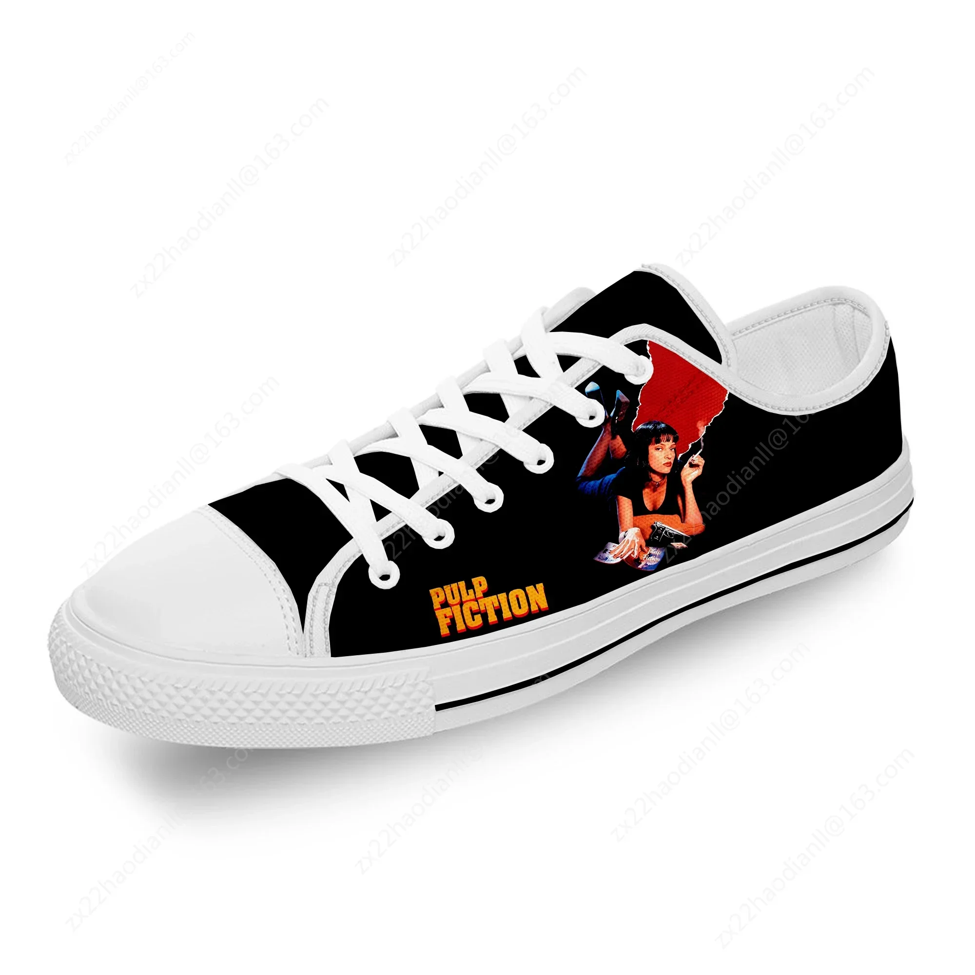 Pulp Fiction Low Top Sneaker Pria Wanita Remaja Kanvas Kualitas Tinggi Sneaker Kasual Custom Made Sepatu Menyesuaikan DIY Sepatu