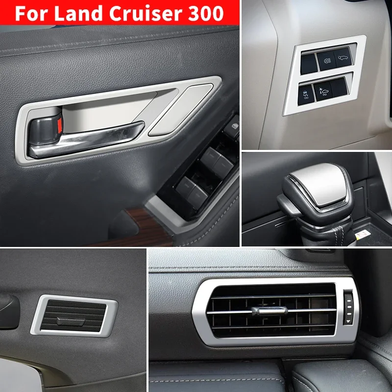 

For Toyota Land Cruiser 300 2021-2024 Silver Matte Garnish Interior Accessories LC300 FJ300 Upgraded Modification Tuning