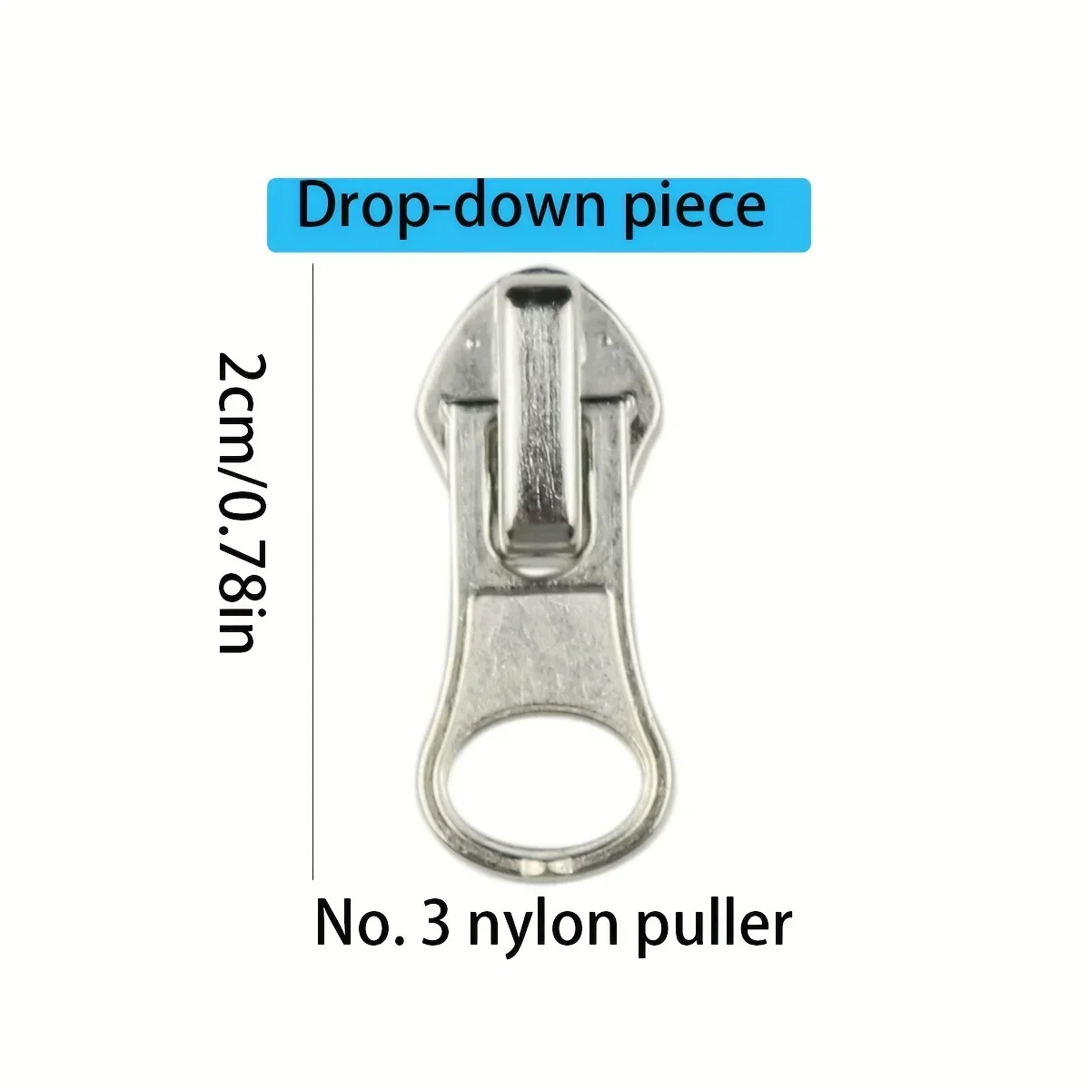 10pcs Zipper Pulls, No. 3 & No. 5 Compatible, Durable Resin & Metal Nylon Zippers, Long Plate Head Idealor Clothing, Bedding
