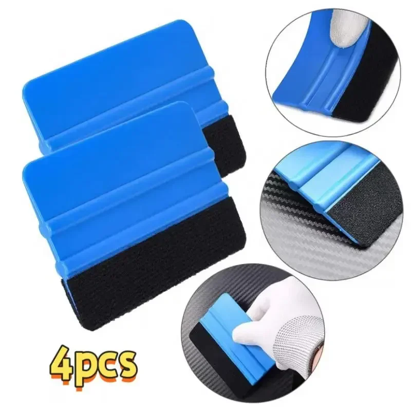 1/5Pcs Car Stickers Film Install Squeegee Vinyl Carbon Fiber Scraper with Felt Squeegee Tool Film Wrapping Car Wrap Tools 10x7cm