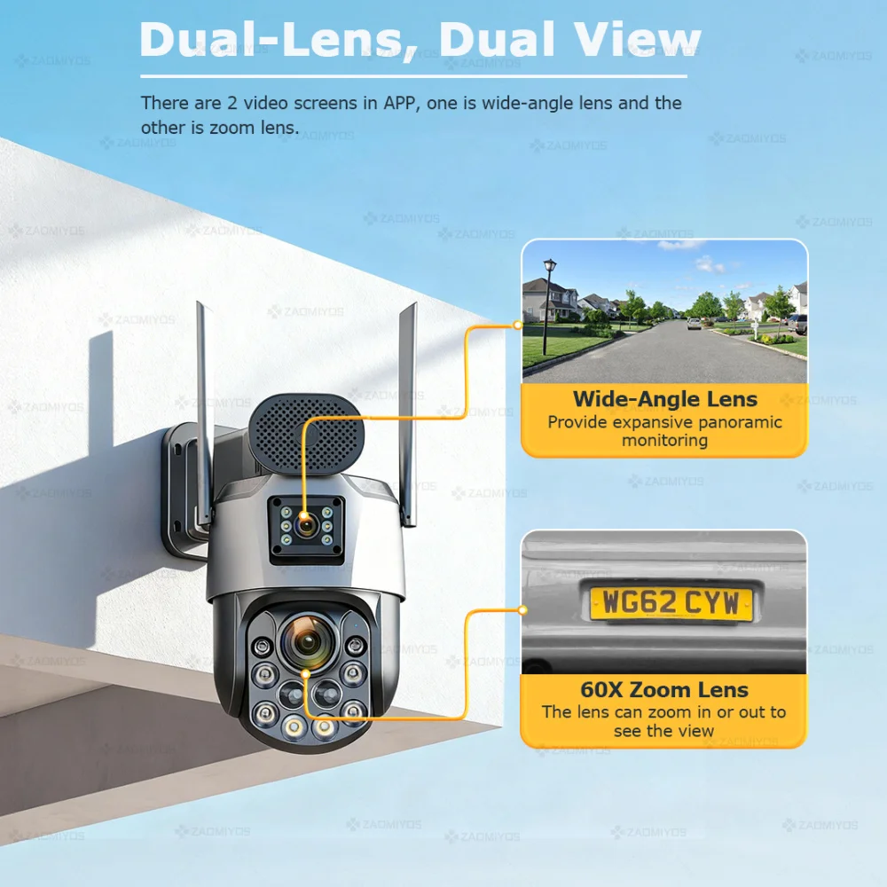 10mp câmera de vigilância ao ar livre solar 60x óptica 4g sim sem fio segurança em casa ptz rastreamento automático aov 24/7 registro cctv ip cam