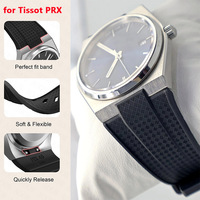 12mm Silicone Rubber Strap for Tissot PRX T137.407/T137.410 Super Player 40mm Men Quick Release Convex End Watch Band Bracelet