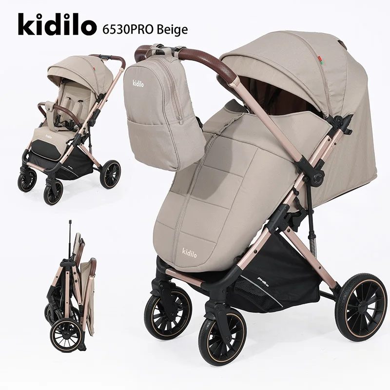 

Kidilo children's trolley high view baby walking artifact large size stroller with foot cover