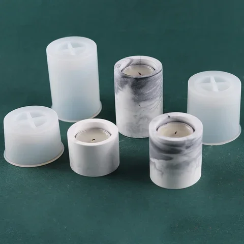 

Silicone Mold Handmade Candle Holder Cylindrical Candlestick Plaster Cement Concrete Mould Epoxy Resin Craft Making Home Decor