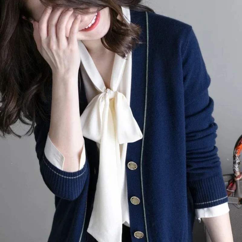 

Верхняя одежда, вязаный свитер, Женская куртка, модель сезона весна-осень 2024 года, трендовые Модные новинки в повседневном стиле