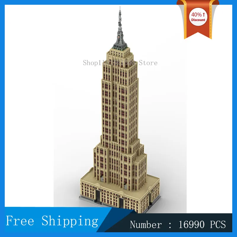 

Art Architecture Model Building Blocks MOC Urban Street View Modern Skyscraper Library Building Collection Toys Gifts