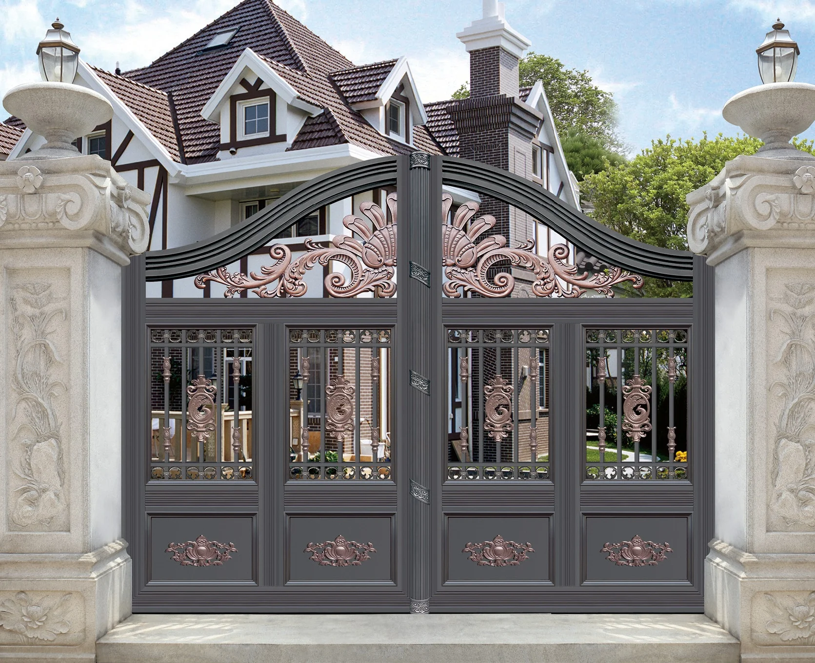 Luxury Iron Gate China Aluminum Gate Driveway Gate