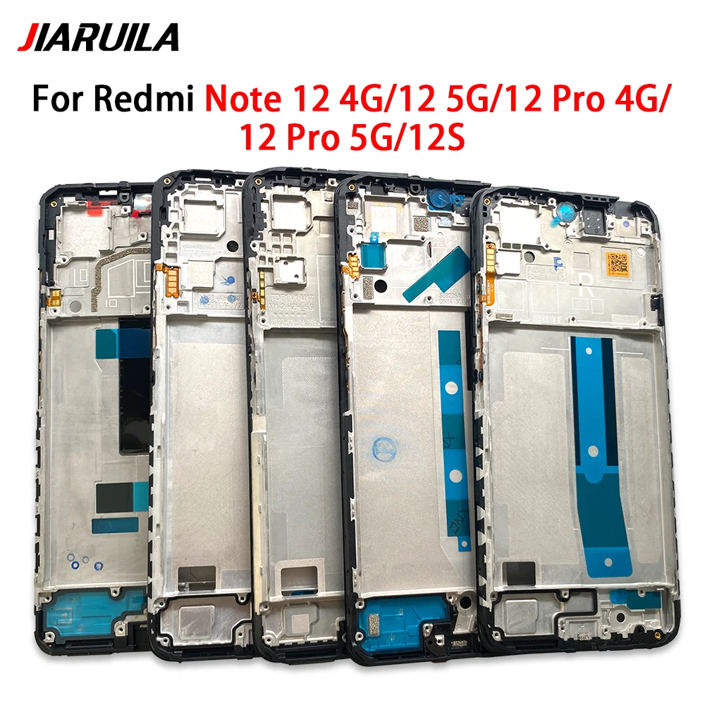 NEW Front Housing LCD Frame Bezel Plate Replacement Parts For Xiaomi Redmi Note 11 4G 12 Pro 5G 11S 11E 12S 12 Pro Plus Turbo