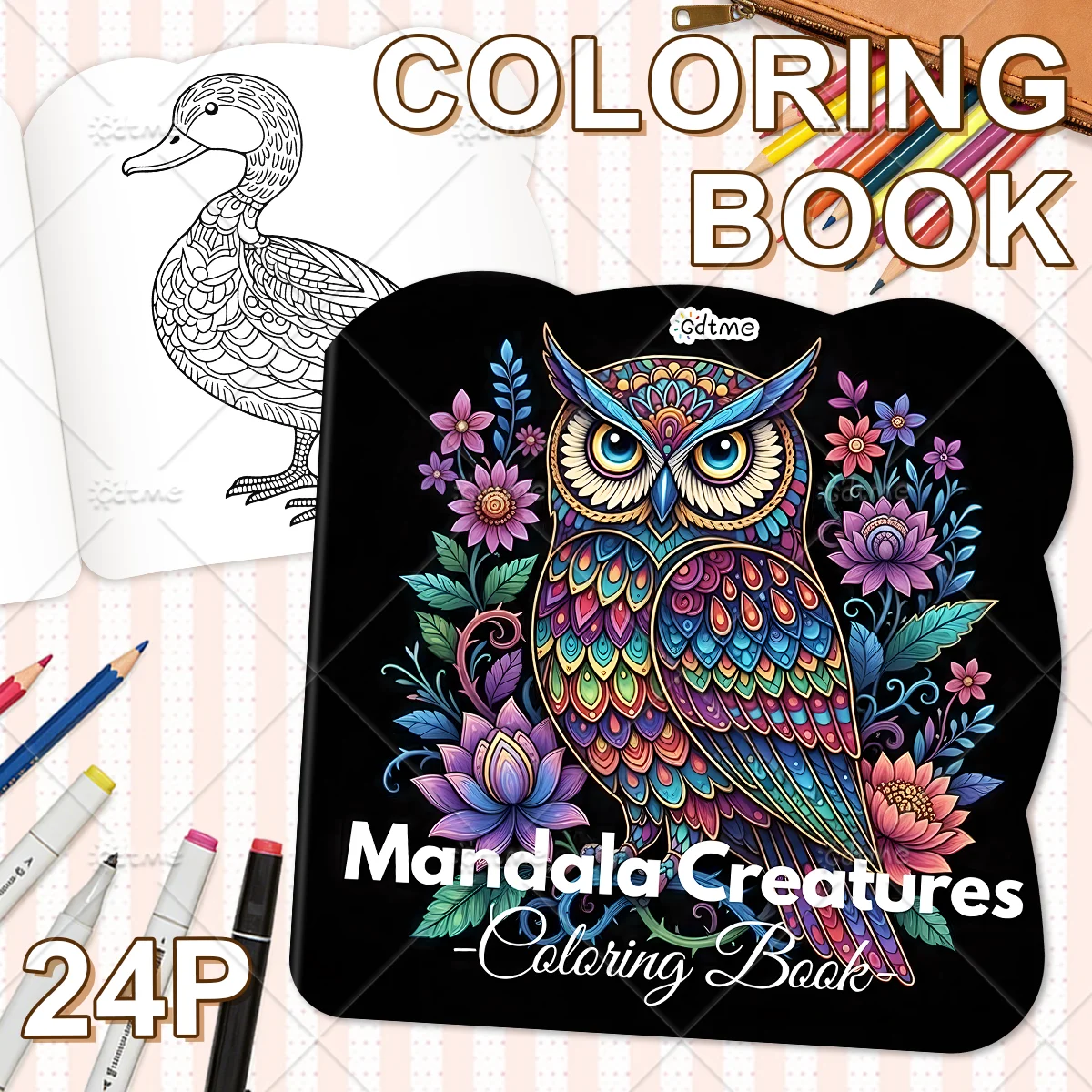 Mandala Creatures Coloring Book for Adults Cute Cozy Daily Activities Irregular Patterns for Relaxation (Cozy Spaces Coloring)