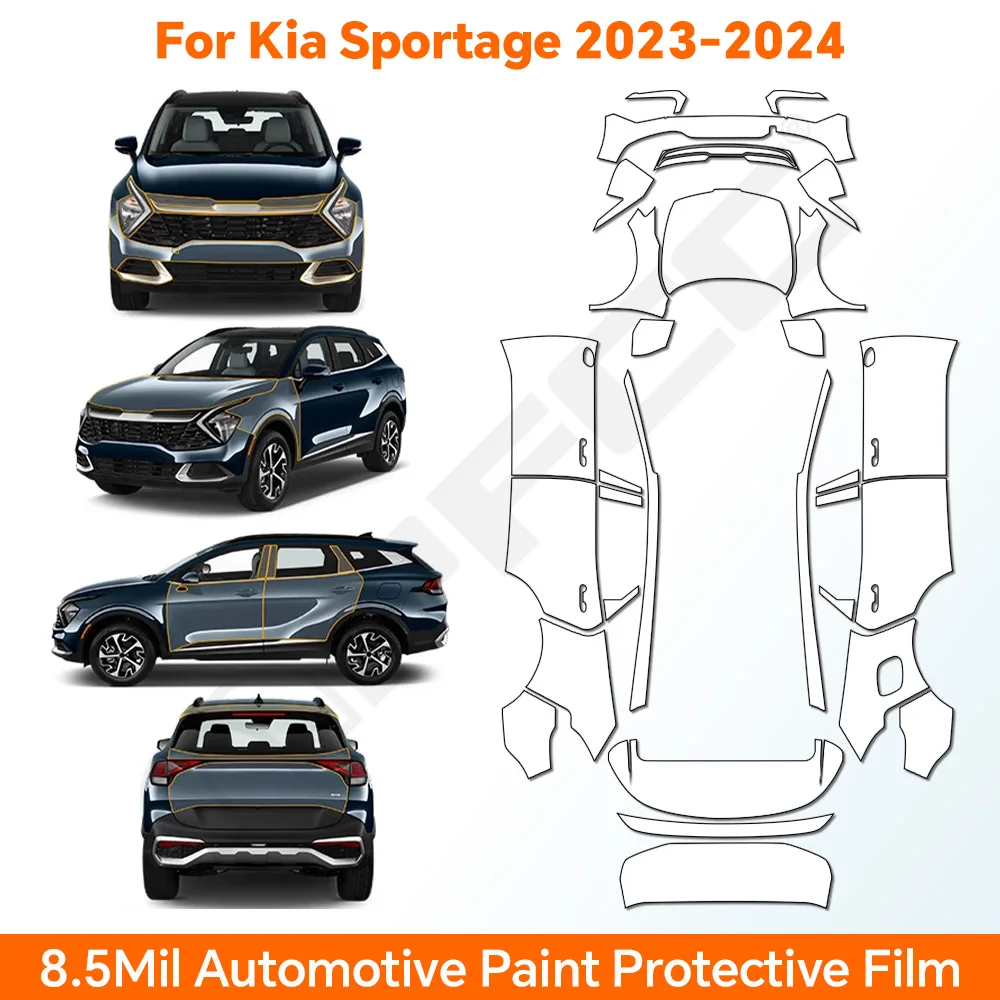 

Pre-cut PPF For KIA SPORTAGE 2023 2024 Clear Bra 9Mil TPU Paint Protection Film Car Body Bumper Anti-Scratch Kit Resistant