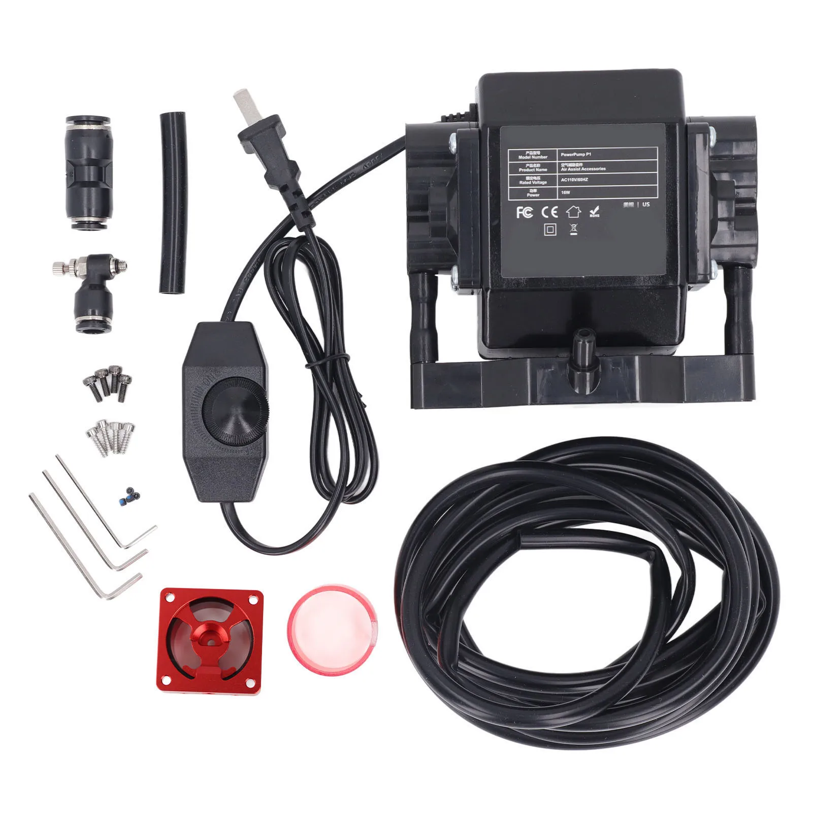 

Air Assist Pump Adjustable Airflow Low Noise Air Assist Kit for Laser Engraving Cutting Machine Engraving Machine Air Assist